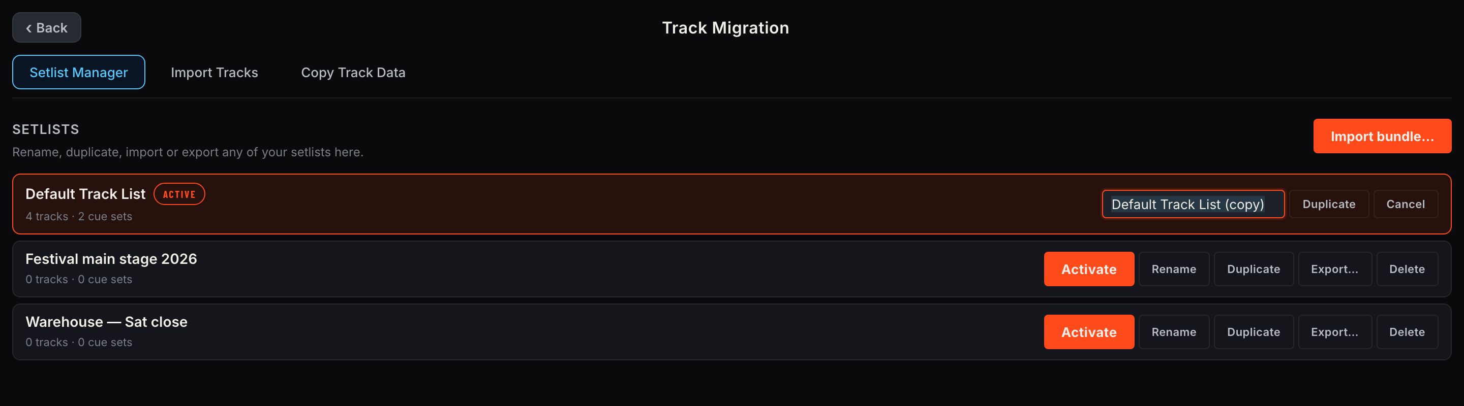 Setlist Manager